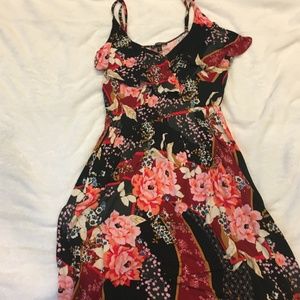 Express Multi-color black maxi dress, size M